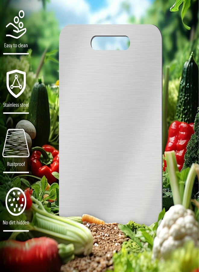 GETRIC Titanium Cutting Board, Stainless Steel Cutting Boards for Kitchen, Double Sided Food-Grade Titanium Board for Cutting Vegetables And Meat (13.4 * 9 inch) - Image 3