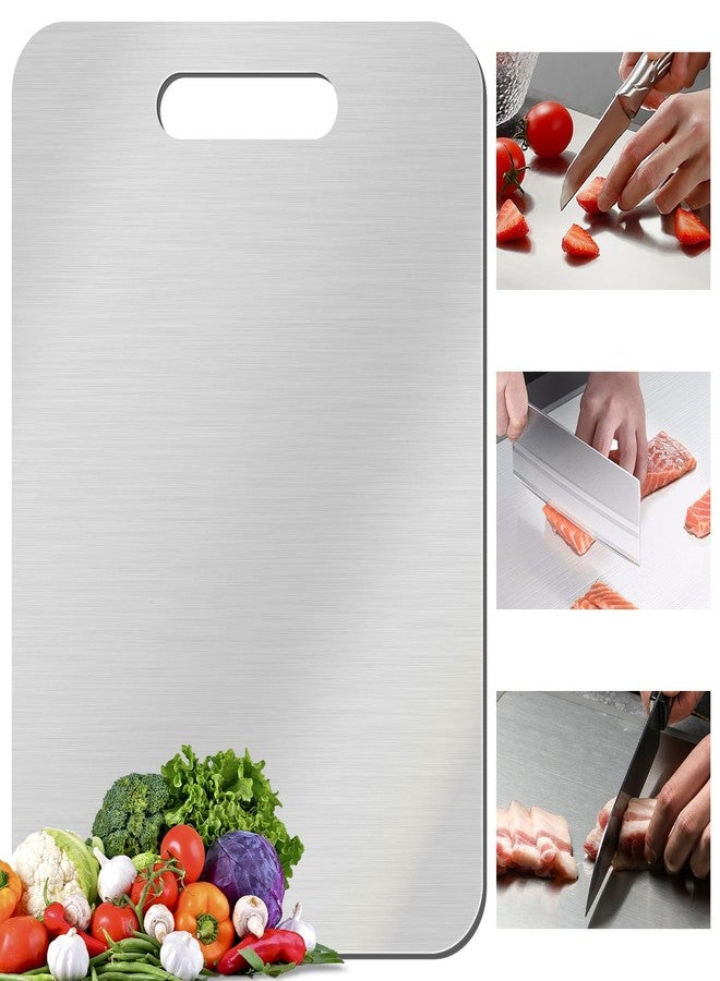 GETRIC Titanium Cutting Board, Stainless Steel Cutting Boards for Kitchen, Double Sided Food-Grade Titanium Board for Cutting Vegetables And Meat (13.4 * 9 inch) - Image 1