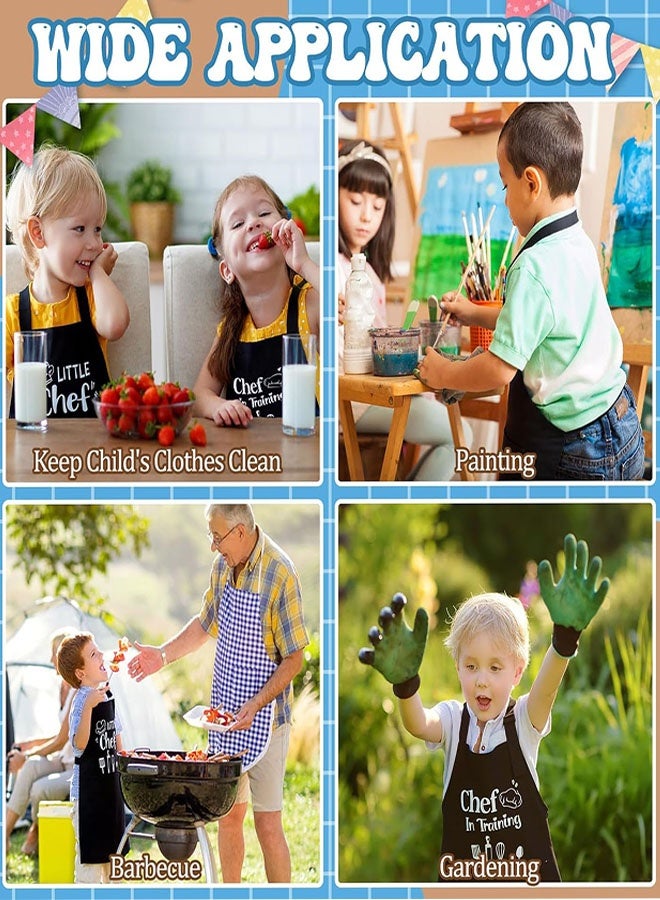 Kids Apron and Chef Hat Set, Adjustable Kitchen Cooking Apron with Pockets, Children's Chef Aprons for Boys and Girls Cooking Baking Painting Gardening Cleaning - Image 5