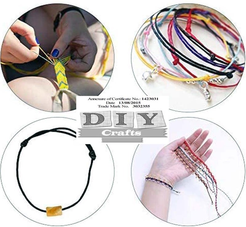 DIY Crafts 12 mtr, Random, Colors 1-120 Yards Waxed Polyester Cord Thread Beading String for Bracelet Necklace Jewelry DIY Craft Making (12 mtr, Random) - Image 2