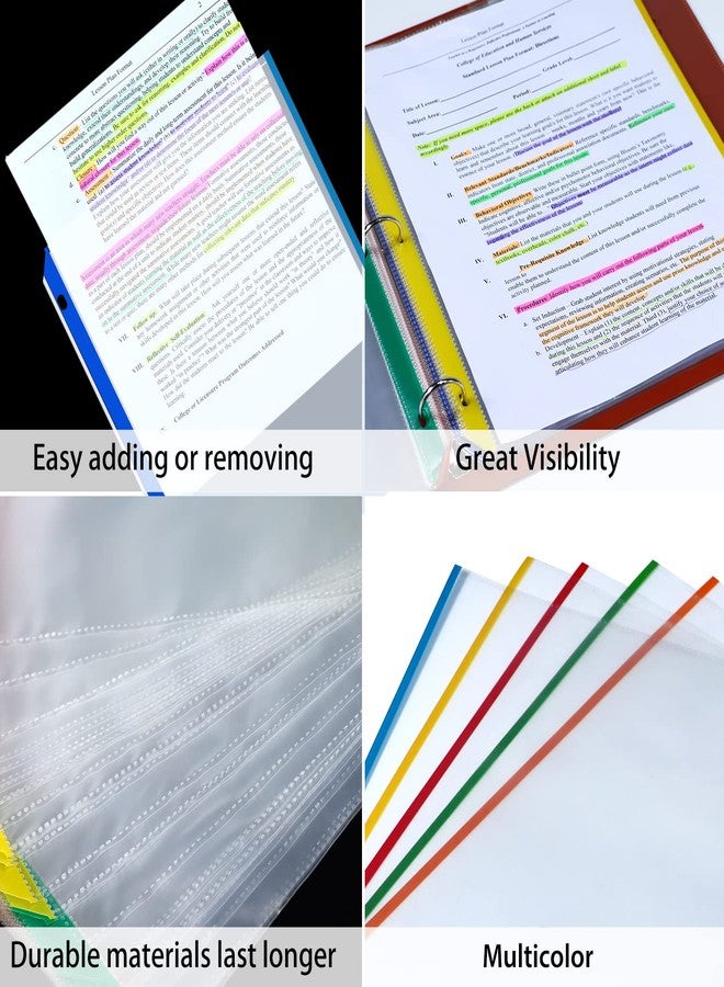 Aipker Sheet Protectors, Aipker Plastic Page Protectors for 3 Ring Binder, Heavy Duty 8.5 x 11 Paper Sheet Protector, Clear Binder Sleeves, Color Edge Document Protector for Office School (40 Pack) - Image 2