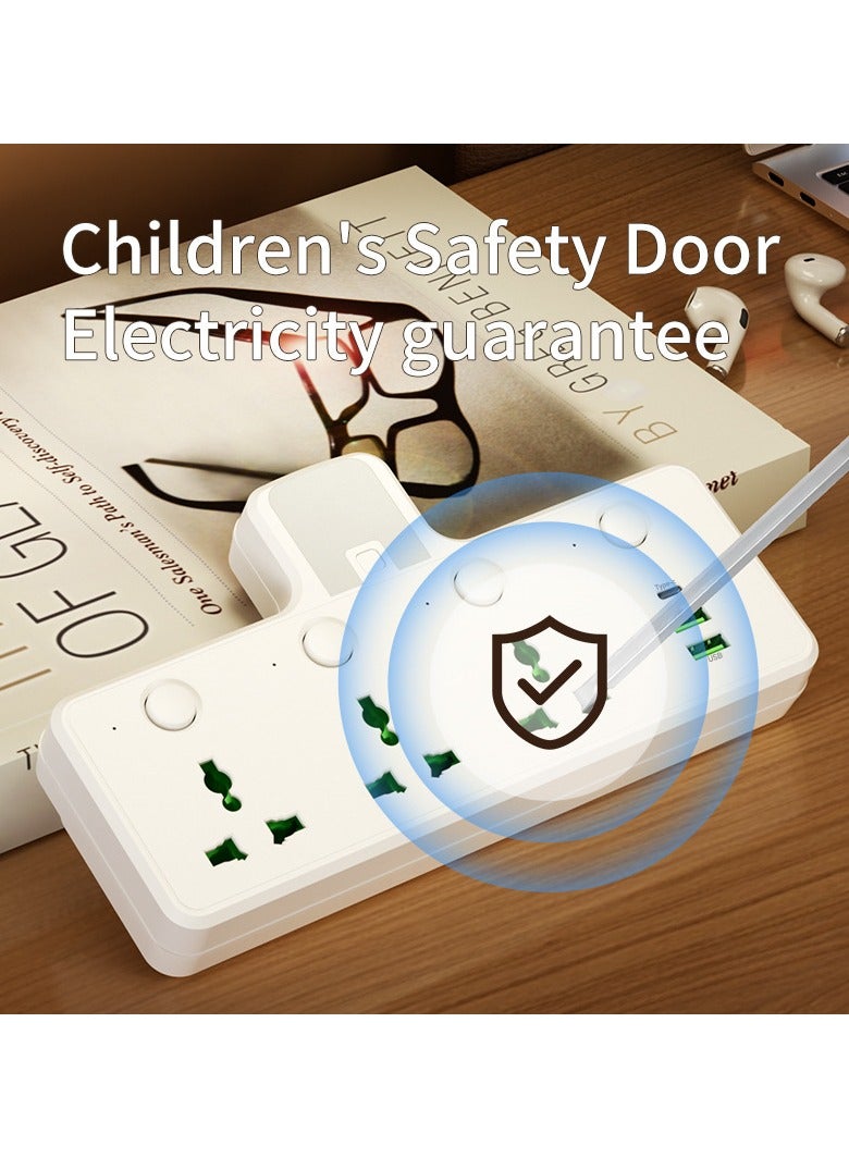 general UK standard converter socket travel adapter universal converter with night light includes Type-C and USB charging ports - Image 4