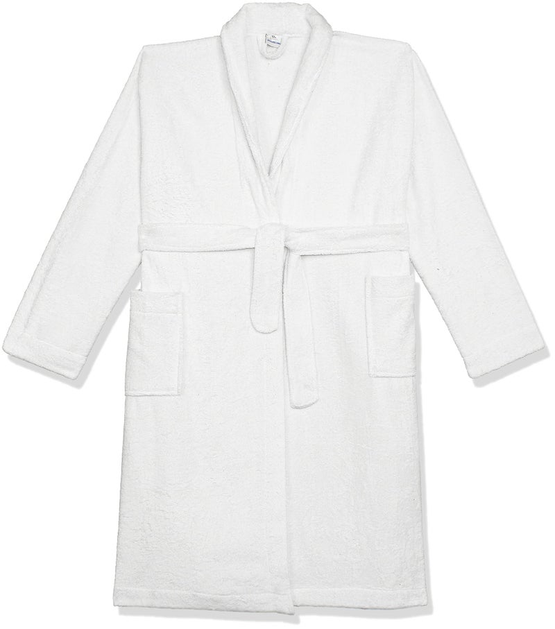 Egyptian Bathrobe in White (Nile Cotton) - 100% Cotton, Quick-Dry, Luxurious Comfort for Spa and Home Use