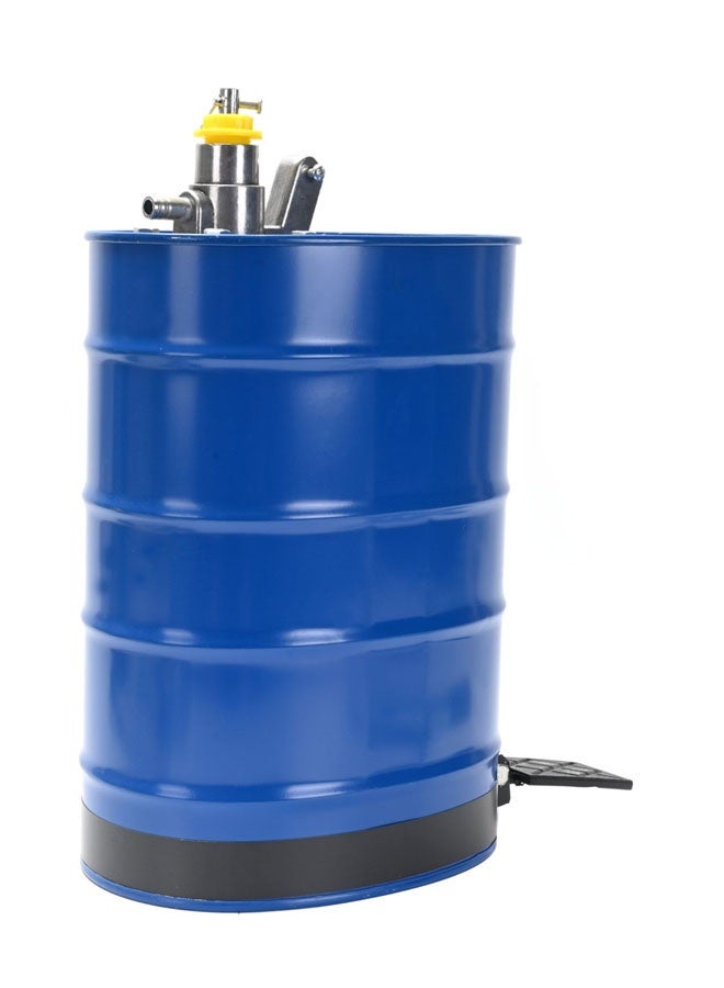 لوازم مزيتة ازرق 10 لتر - مضخة تعبئة زيت يدوية مزودة برافعة تشغيل يدوية ونظام ضغط للزيت - أداة تعبئة ناقل الحركة وعلبة تروس السيارات مع وعاء صغير للزيت لأعمال الصيانة في الورش والمحركات - Image 2