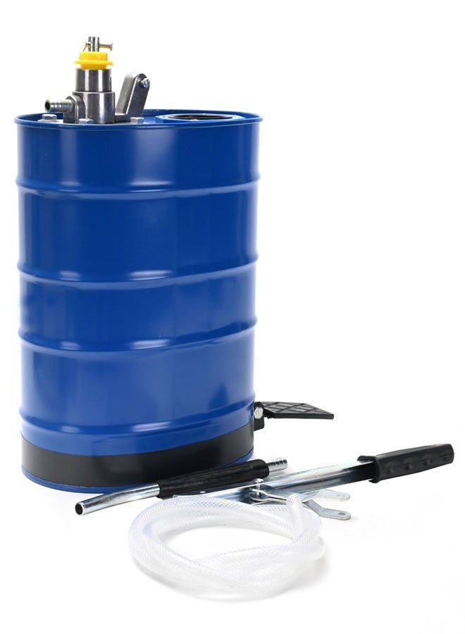 لوازم مزيتة ازرق 10 لتر - مضخة تعبئة زيت يدوية مزودة برافعة تشغيل يدوية ونظام ضغط للزيت - أداة تعبئة ناقل الحركة وعلبة تروس السيارات مع وعاء صغير للزيت لأعمال الصيانة في الورش والمحركات - Image 1