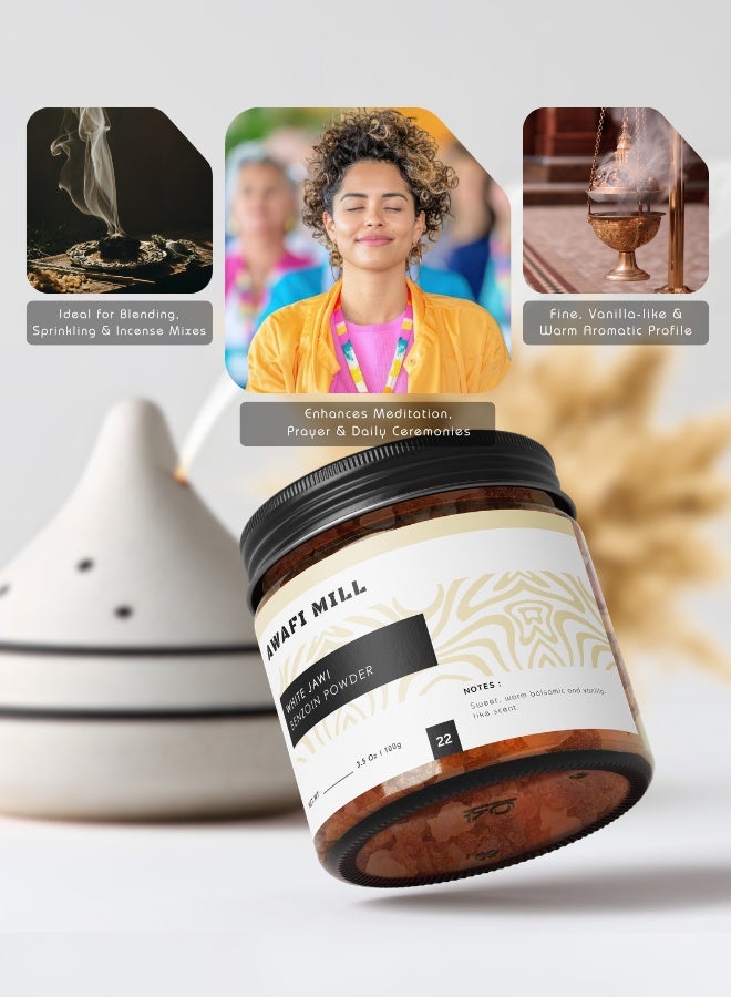 AWAFI MILL White Jawi (Benzoin) Powder | Luban Jawi 100g (3.5 Oz) - Pack of 5 | Loose Powder - Image 2