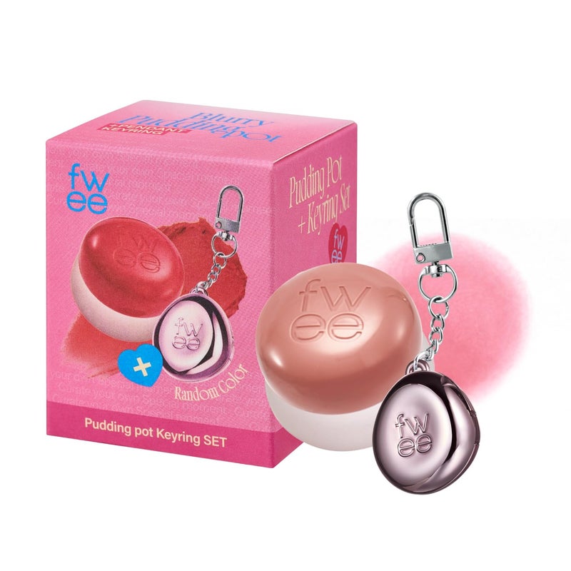 fwee Blurry Pudding Pot + Keychain SET | Airbrushed Blush & Lip, Buildable Pigment, Long-lasting, Lightweight, Easy to Blend, Natural Soft Matte Finish Makeup â€“ Like (Light Pink) | 0.17 oz - Image 1