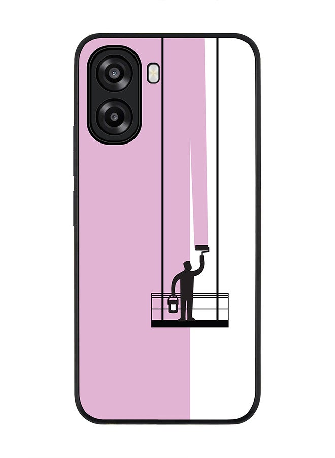 Stylizedd For Oppo A6x 5G / A6x 4G Case,Slim fit Camera Protection, Shockproof Thin Phone cover  - Paint Hanger (Pink) - Image 1