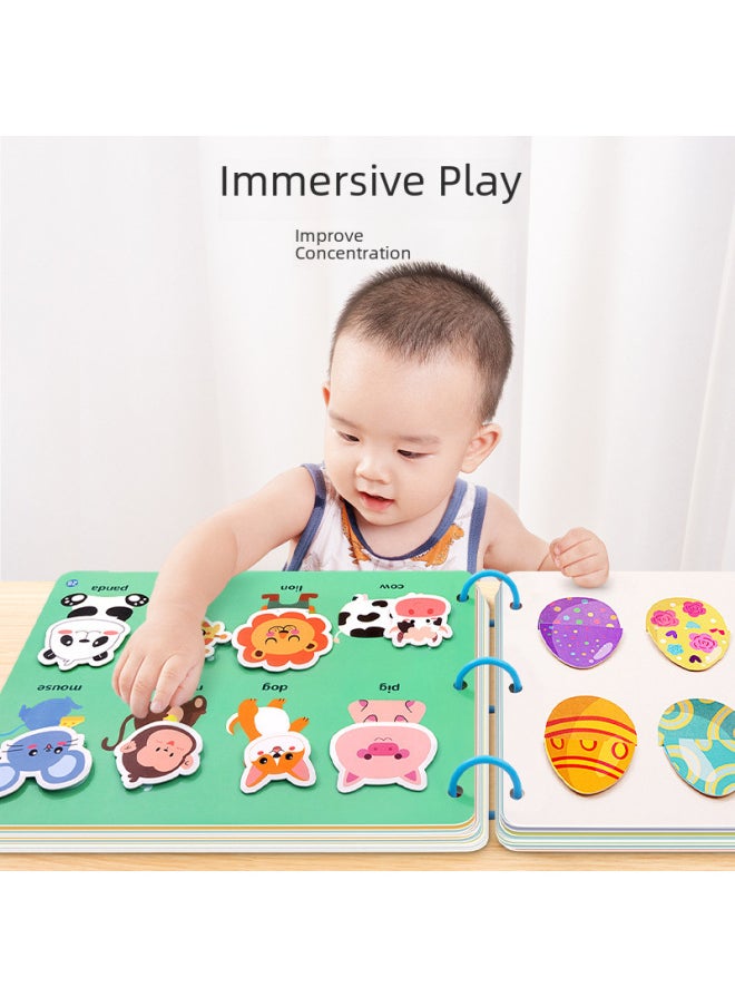 Enlightening Quiet Book Baby Educational Toy Kindergarten Early Education Cognitive Teaching Aware Children's Concentration Tear Paste Book-Color:Literacy Books  Need To Be Glued With Hook And Loop  - Image 3