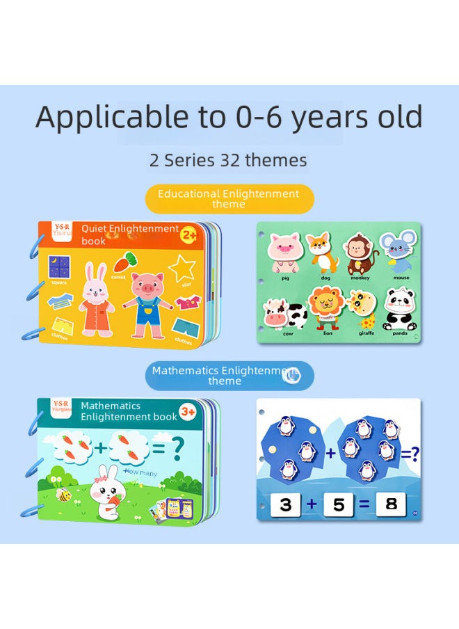 Enlightening Quiet Book Baby Educational Toy Kindergarten Early Education Cognitive Teaching Aware Children's Concentration Tear Paste Book-Color:Literacy Books  Need To Be Glued With Hook And Loop  - Image 4