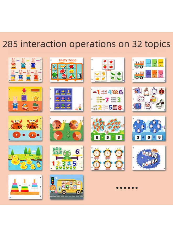 Enlightening Quiet Book Baby Educational Toy Kindergarten Early Education Cognitive Teaching Aware Children's Concentration Tear Paste Book-Color:Literacy Books  Need To Be Glued With Hook And Loop  - Image 5