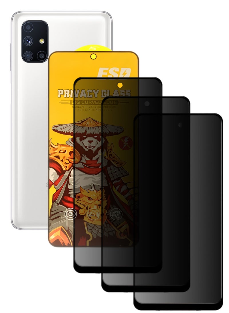 ESD 3 Pieces Tempered Dustproof Privacy Glass Screen Protector Compatible For Samsung Galaxy M51 - Image 1