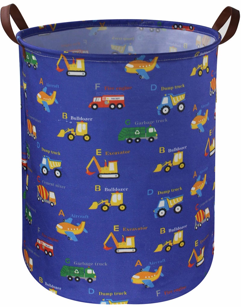 ESSME Kids Laundry Basket,Kids Hamper Collapsible Canvas Car Storage Bin for Boys Room Decor, Nursery Hamper,Gift Baskets,Toys，Home Organizer(Vehicles) - Image 1