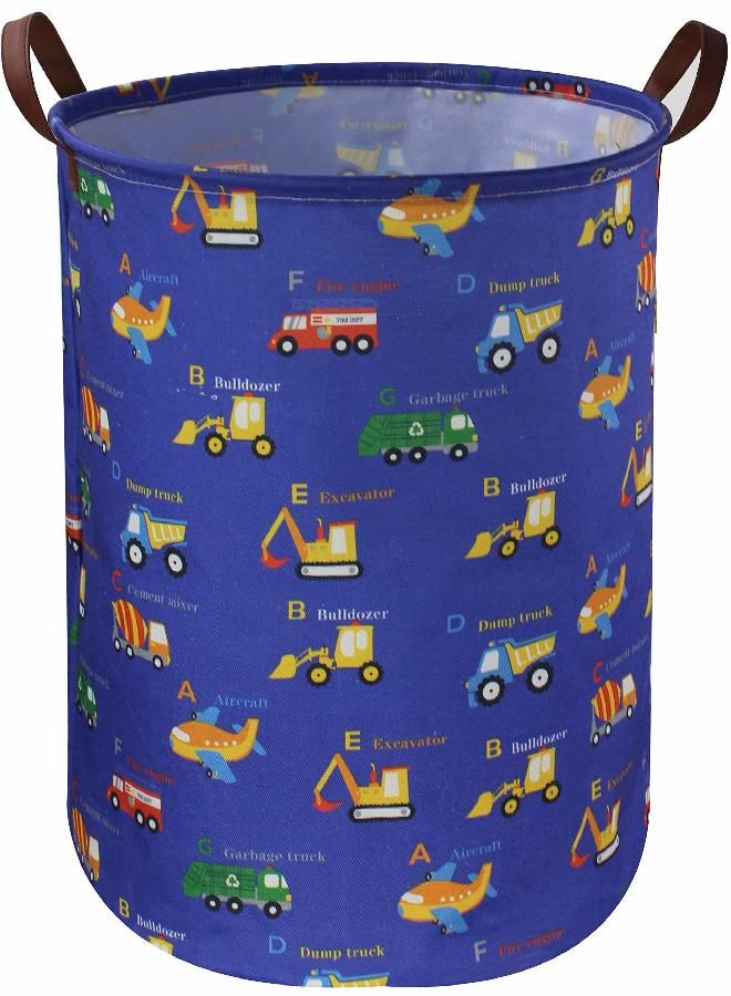 ESSME Essme Kids Laundry Basket,Kids Hamper Collapsible Canvas Car Storage Bin for Boys Room Decor, Nursery Hamper,Gift Baskets,Toys，Home Organizer(Vehicles) - Image 1