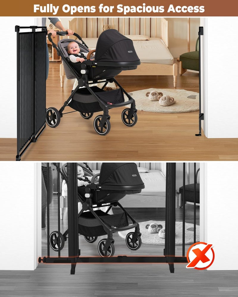 Pravoluxmax بوابة أطفال بدون شريط سفلي 34-53" وبوابة للكلاب للسلالم، بوابة أمان للأطفال بارتفاع 39" مع تصميم إغلاق تلقائي، باب كبير للعبور، بوابة حيوانات أليفة واسعة التركيب للأبواب والشرفات الداخلية والخارجية - Image 3