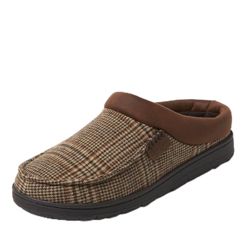 Dearfoams Men's Brendan Perforated MFS Clog, Brown Plaid, M - Image 5