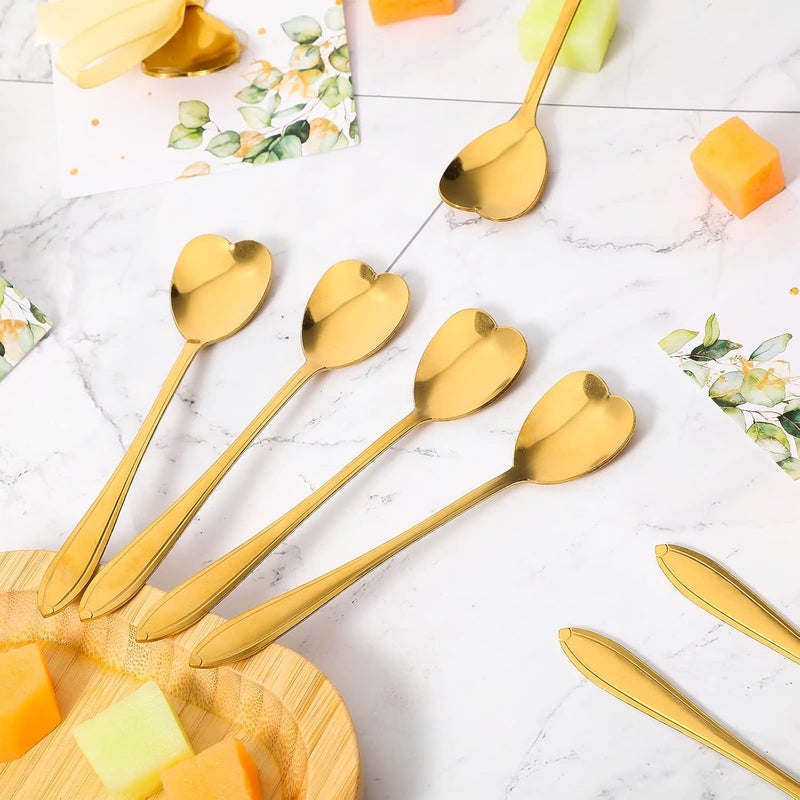 Rtteri 40 قطعة من ملاعق الشاي على شكل قلب هدايا حفل الزفاف - Image 5