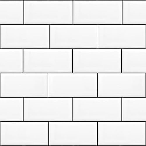 ReWallpaper Kitchen Wallpaper Peel and Stick Backsplash Wallpaper for Kitchen Wall Bathroom Waterproof Subway Tile Contact Paper Back Splash Tiles Peel and Stick White Tile Wall Paper Roll 17.7X79 - Image 1