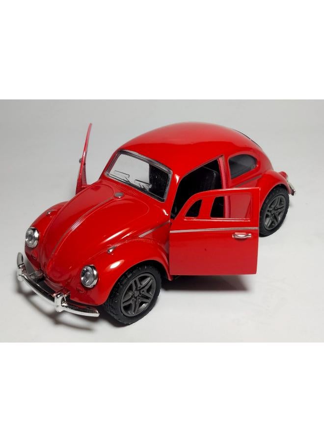 Maquette Miniature Car Metal Beetles + Gift - Open Doors Pull Back Pull Back Length 13cm (Red)