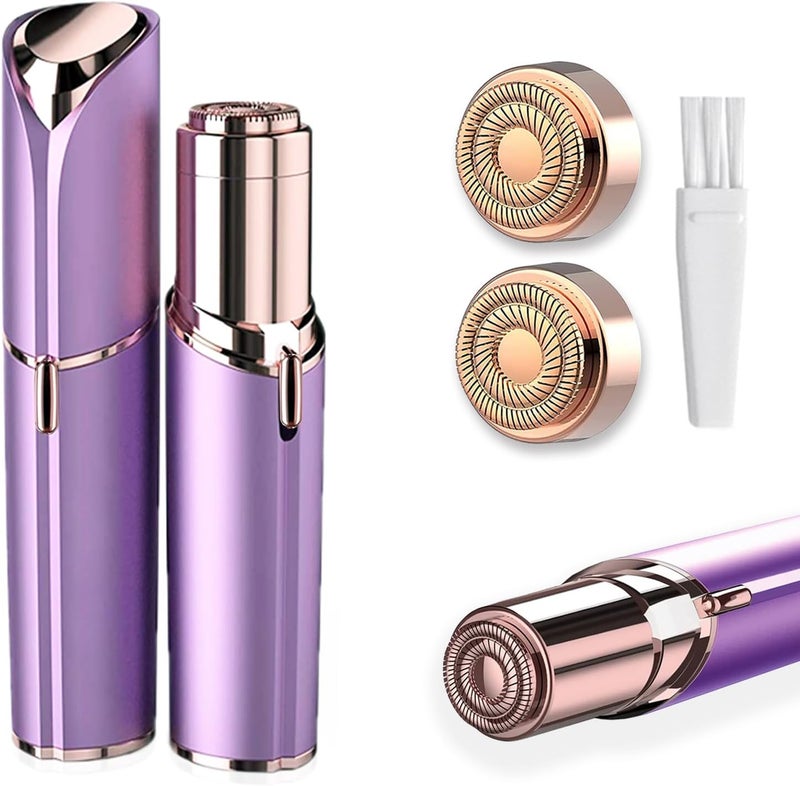Battery Powered Facial Hair Remover for Women Lips Chin Neck and Cheeks  Gentle and Pain with 2pc Replacement Heads Battery is not Included