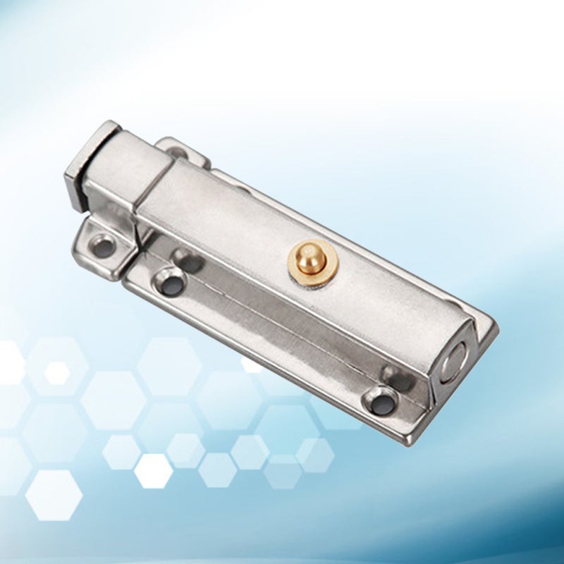 4 Inch Stainless Steel Flip Door Latch Automatic Spring Design Gate Latches Bar Latch Safety Door Lock (Silver) - Image 4