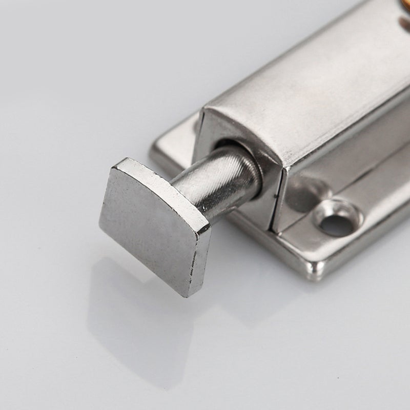 4 Inch Stainless Steel Flip Door Latch Automatic Spring Design Gate Latches Bar Latch Safety Door Lock (Silver) - Image 3