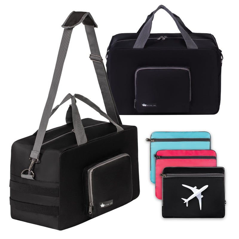 BETTERLINE Personal Item Travel Bag for Airlines Underseat Carryon Travel Bag Cabin Duffel Holdall Tote Luggage for Women Men Foldable Water Resistant Overnight Weekender Bag 16x10x8 in 40x25x20cm - Image 2