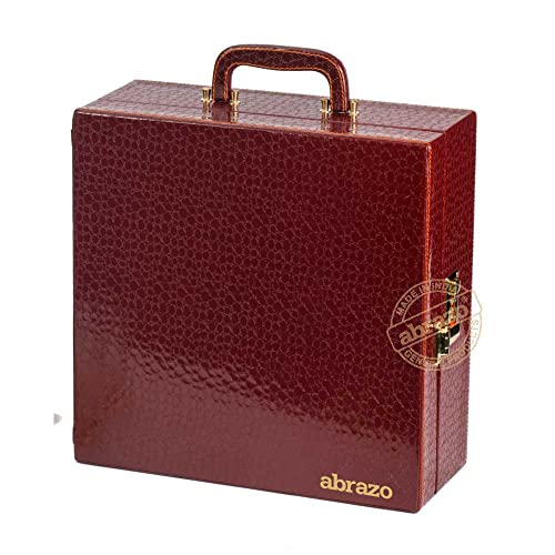 Abrazo Leatherette Croc Brown Portable Bar Set | 12 Pcs with 6 Whiskey Glasses | Mini Bar for Home & Car - Image 3