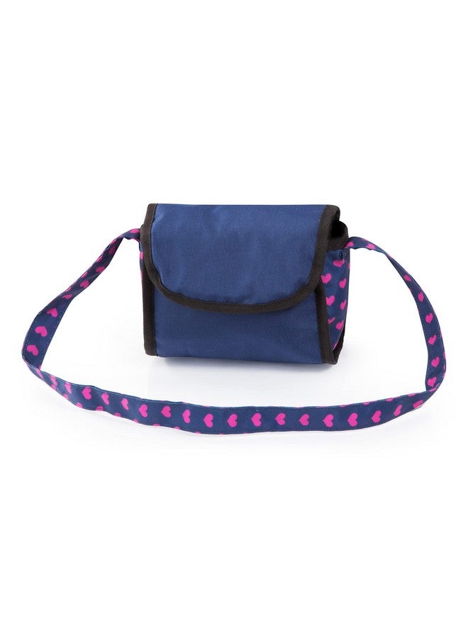 Bayer Design دمى: عربة عصرية زرقاء وردية مع قلوب تشمل حقيبة كتف تناسب الدمى حتى 18 مقبض قابل للتعديل للأطفال للعب التخيلي سلة تسوق سهلة الطي للأعمار 3 سنوات فما فوق - Image 4