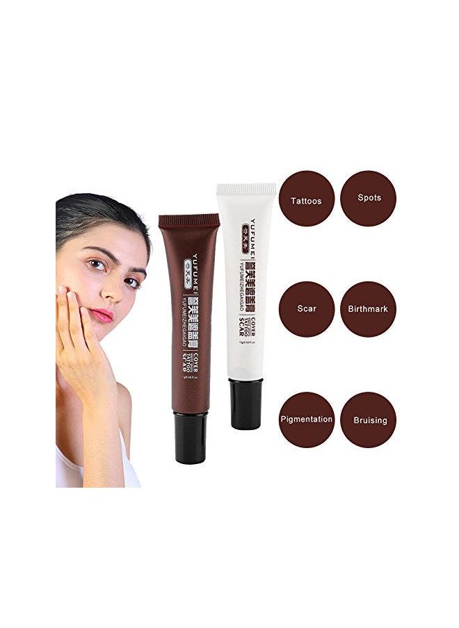 Generic - Scar Tattoo Concealer, Waterproof Fast Coloring Hiding Spots Birthmarks Cream Long-Lasting Professional Coverage Cream Makeup Cover Up Cream Set and Mild for Facial & Body - Image 1