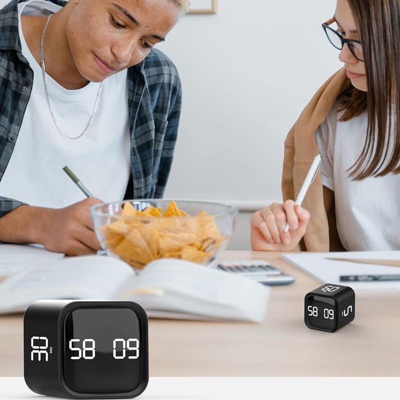Silent Rotation Timer Black 5-60 Minute Preset Countdown USB Rechargeable - Image 5