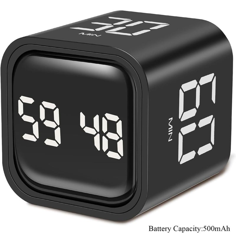 Silent Rotation Timer Black 5-60 Minute Preset Countdown USB Rechargeable - Image 3