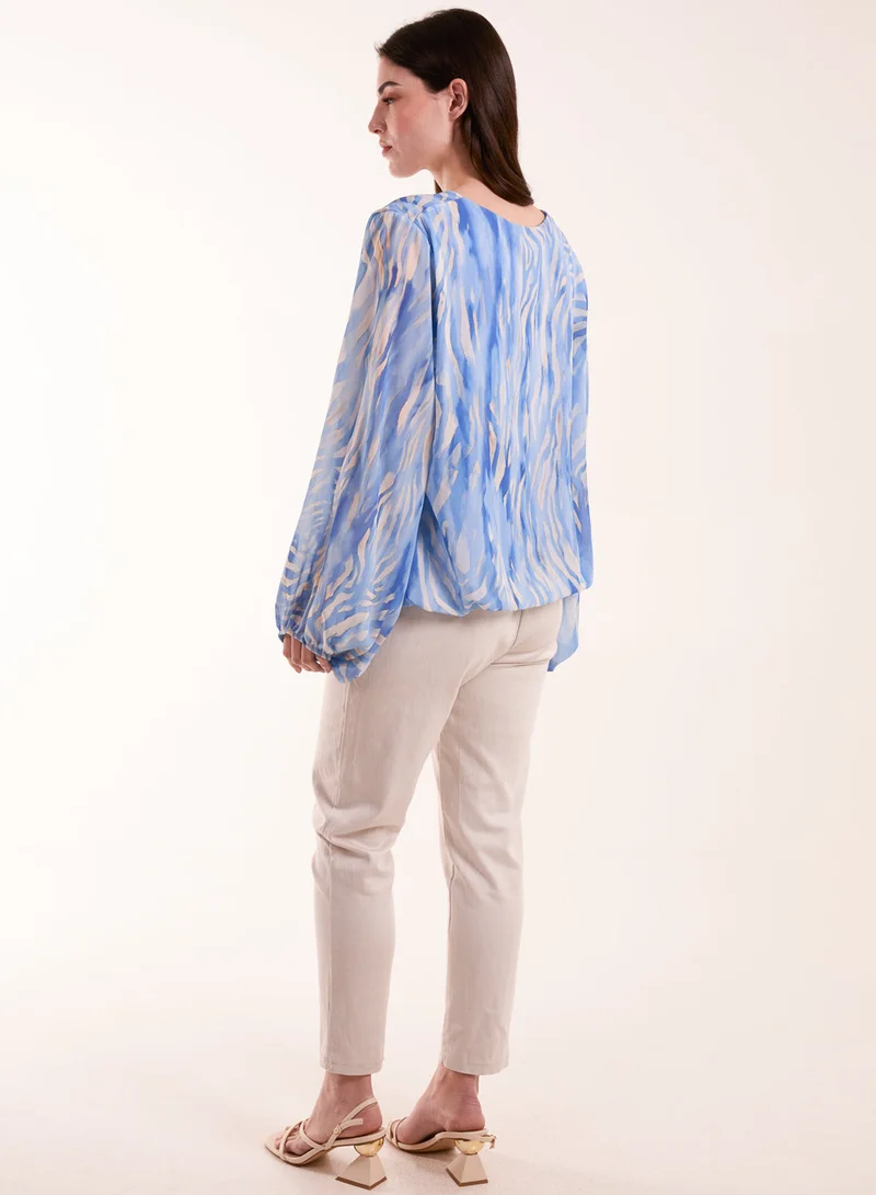بلو فانيلا Watercolour V Neck Top