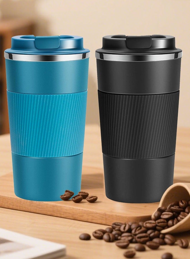 Travel Coffee Mug Stainless Steel Vacuum Ice and Hot Drinks Insulated Tumbler for Home Office Outdoor Works 2 Pack  - Image 1