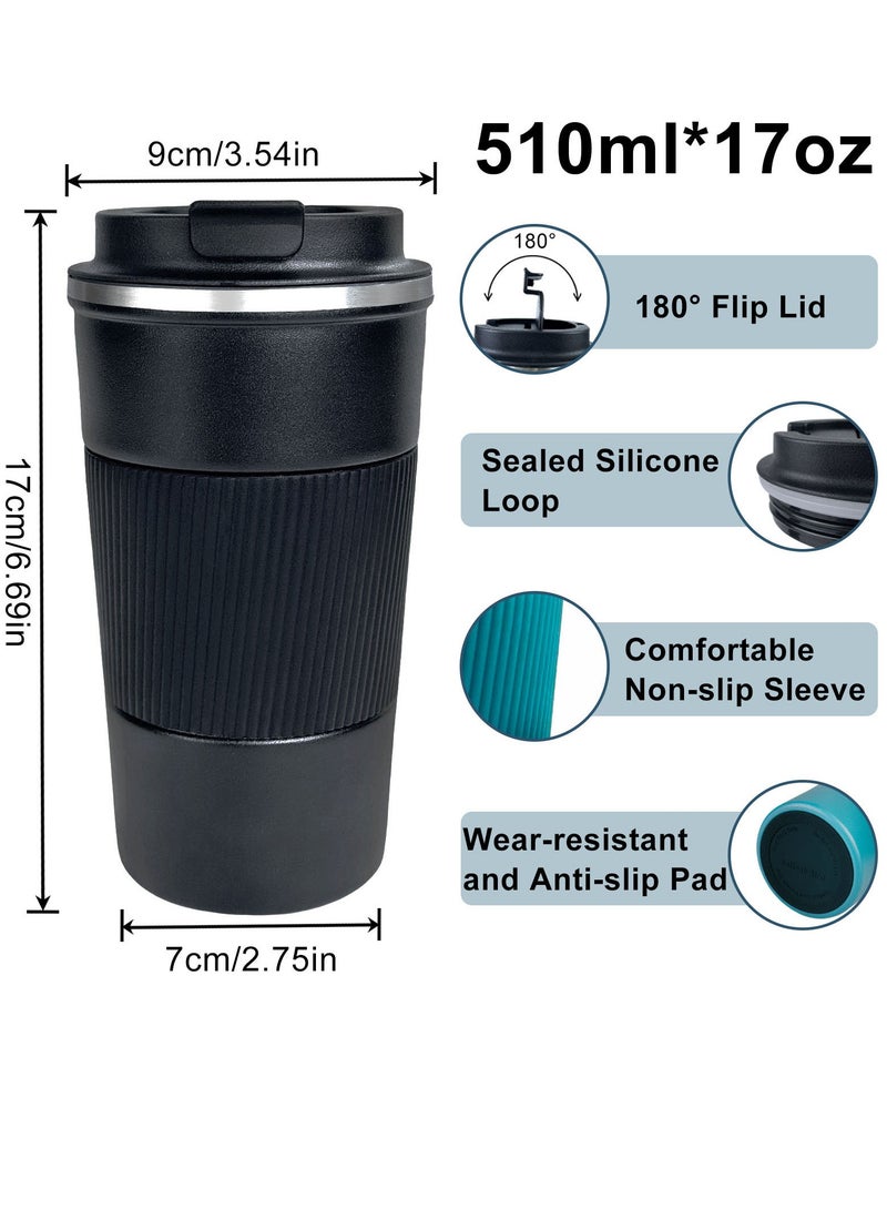 Travel Coffee Mug Stainless Steel Vacuum Ice and Hot Drinks Insulated Tumbler for Home Office Outdoor Works 2 Pack  - Image 2