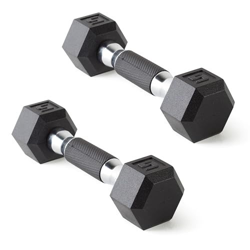 CAP Barbell أوزان الدمبل المغلفة من CAP باربل مع مقبض مبطن، زوج، 5 أرطال - Image 1