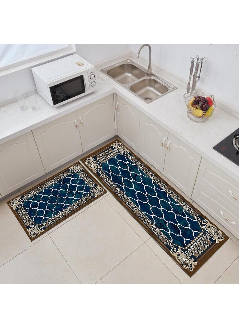 FASHION HOME Set of 2 Kitchen Mats Floor Rug Home Decor Accessories Non Skid Washable  - Image 1