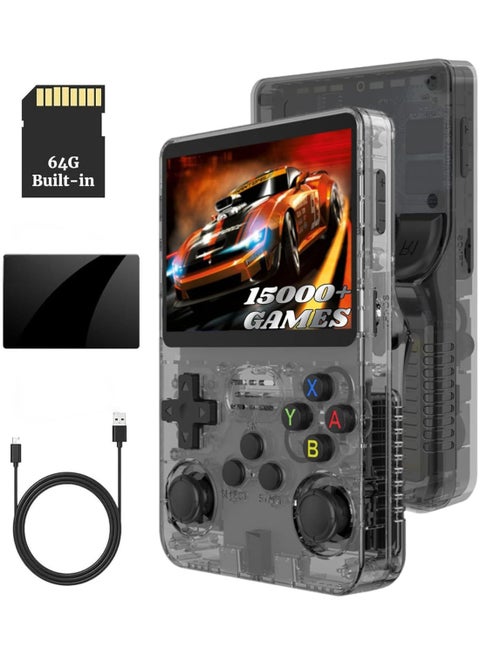 R36S Retro Handheld Game Console 64GB with 18000+ Games, 3.5" IPS Screen, Portable Linux Video Game Player, Pocket Emulator Console for Arcade, NES, PS1, GBA, MAME, and More Classic Games