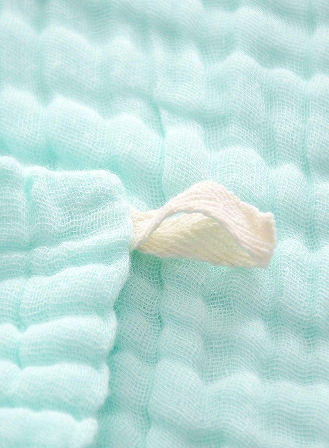 SEMITO Reusable Muslin Face Towels for Babies | Soft Cotton Washcloths & Napkins for Infants & Toddlers | Six Layer Muslin Cloth Extra Soft Hankies (3, Green) - Image 3