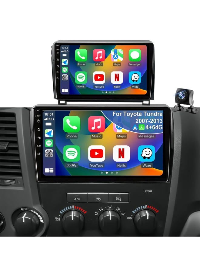iCarSEPTON 4G+64G Android Upgrade Radio for Toyota Tundra 2007-2013, Toyota Sequoia 2008-2015, Head Unit Car Audio 10" Touch Screen Stereo Wireless Carplay Android Auto Bluetooth 5GWiFi GPS for J-B-L & No J-B-L - Image 1