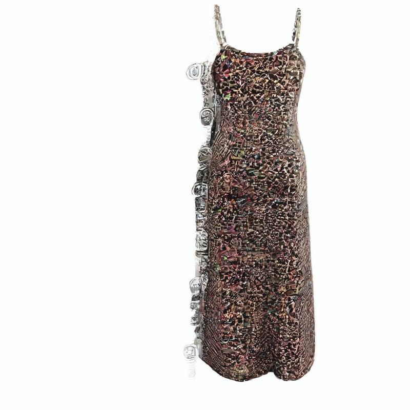 Women's V-Neck Sleeveless Leopard Butterfly Print Dress Long Maxi Dress - Image 4