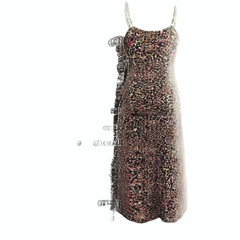 Women's V-Neck Sleeveless Leopard Butterfly Print Dress Long Maxi Dress - Image 2