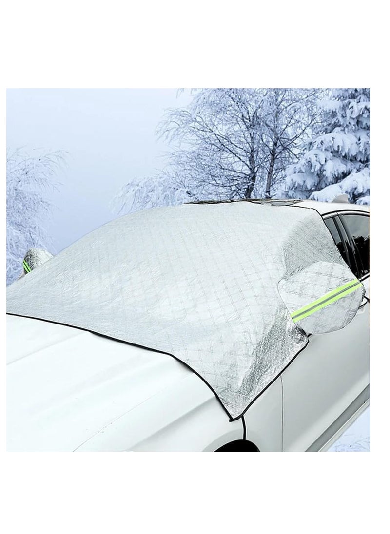 Generic - Car sunshade for car windshield, front doors and side mirror cover Bastic hook for protection from UV rays and heat, large size code 7136 - from Rana store - Image 1