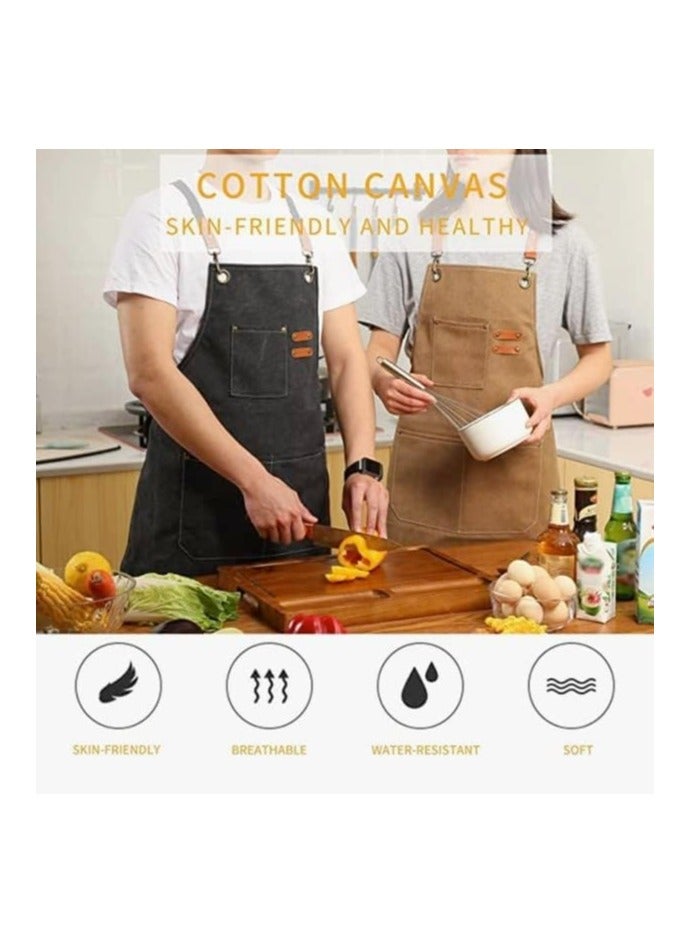 أوزيغالور مئزر شيف من القطن الأسود مع جيوب للرجال والنساء - Image 4