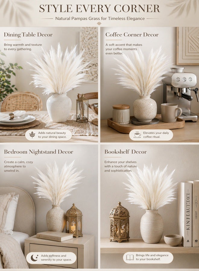 10-piece set of off-white double-pronged pampas grass imitation reeds, artificial bulrush decoration suitable for any scene arrangement - Image 5