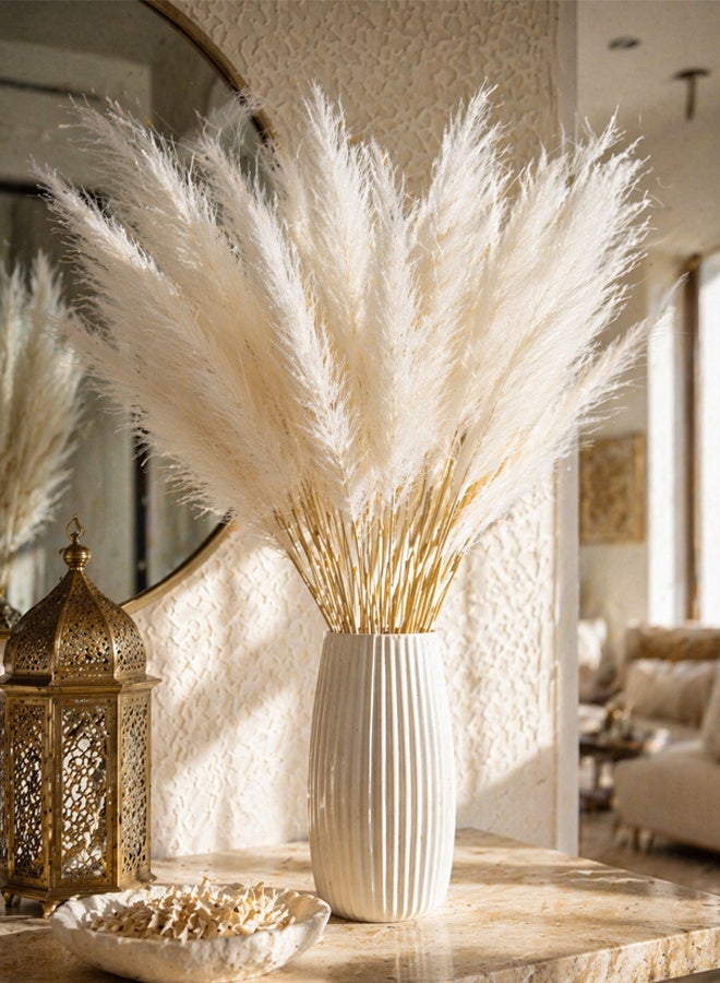 10-piece set of off-white double-pronged pampas grass imitation reeds, artificial bulrush decoration suitable for any scene arrangement - Image 1