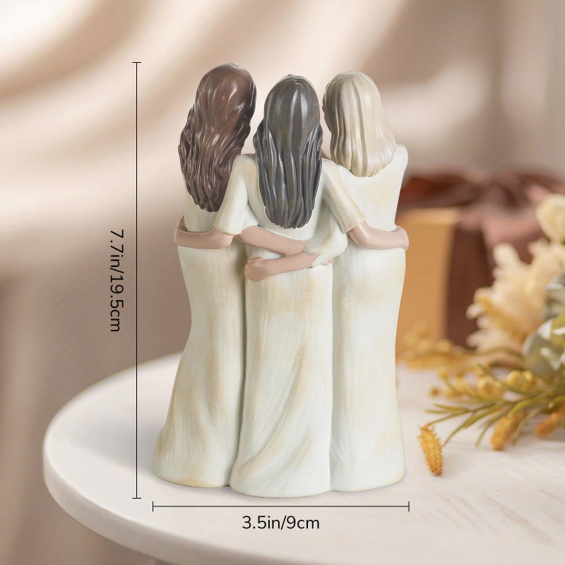 Storieme Friend Birthday Gifts for Women: Unique 3 Sisters Friendship Resin Figurines Statue - Trio Sisters Gift from Sisters - Special Christmas Friendship Day Present for Besties Female - Image 4