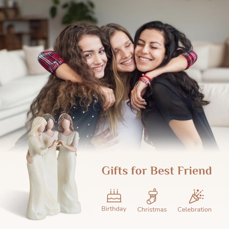 Storieme Friend Birthday Gifts for Women: Unique 3 Sisters Friendship Resin Figurines Statue - Trio Sisters Gift from Sisters - Special Christmas Friendship Day Present for Besties Female - Image 3