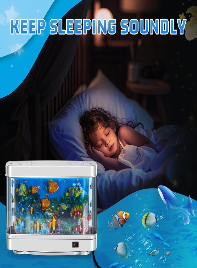 7CDXD Fake Fish Tank,Artificial Aquarium Decorations,Fake Aquarium Decor,Virtual Ocean Moving Fish lamp for Bedroom Office Décor - Image 3