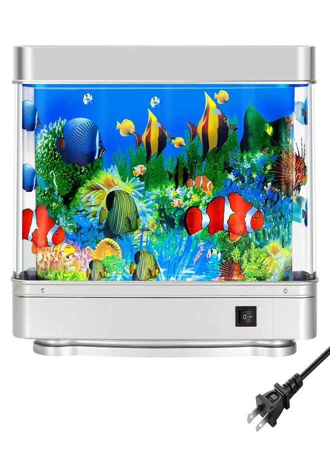 7CDXD Fake Fish Tank,Artificial Aquarium Decorations,Fake Aquarium Decor,Virtual Ocean Moving Fish lamp for Bedroom Office Décor - Image 1
